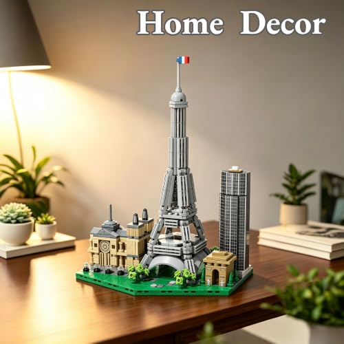 Architecture Paris Skyline Building Set 3D Collection Model, Iconic Eiffel Tower Building Model Home Office Décor, Unique Collectible Gift for Adults Travel or Architecture Enthusiasts - style: Paris Skyline