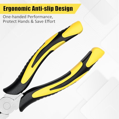 Long Needle Nose Pliers-8’’Soft Grip with Wire Cutter for Home,2pcs - size: Two-8in