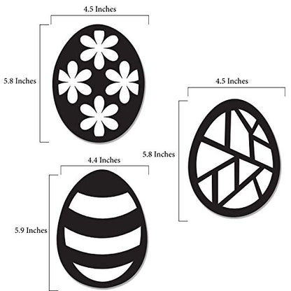 VHALE Suncatchers Craft 3 Sets (9 Cutouts) w Tissue Papers Stained Glass Effect Paper Sun Catcher Kit, Window Art, Classroom Crafts, Creative Art Projects, Kids Party Favors (Easter Egg) - style: Easter Egg