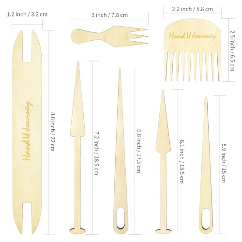HAND U JOURNEY 12Pcs Weaving Loom Tools Set with 14-Page Guide