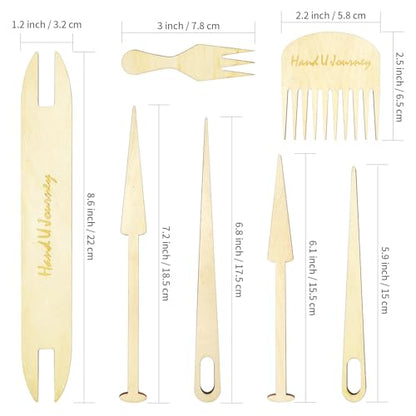 HAND U JOURNEY 12Pcs Weaving Loom Tools Set with 14-Page Guide