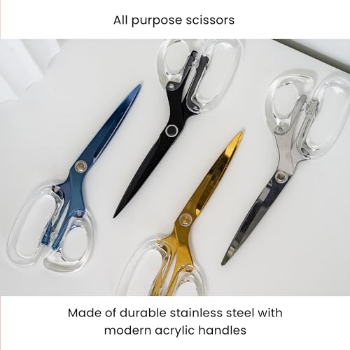 OfficeGoods 9” Stainless Steel Acrylic Scissors, Green with Silver Metal - color: Green With Silver Metal