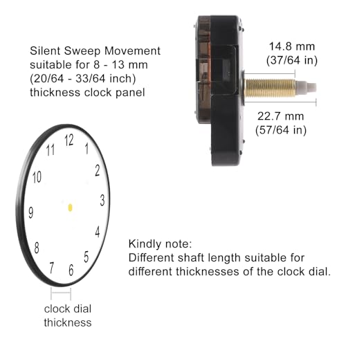 EMOON 2-Pack Quartz Clock Movement Replacement, Battery Operated Silent Clock Mechanism Kit for DIY Wall Clock Repair & Custom Clocks, Total Shaft Length 23 mm*2 - size: Total Shaft Length 23 MM*2