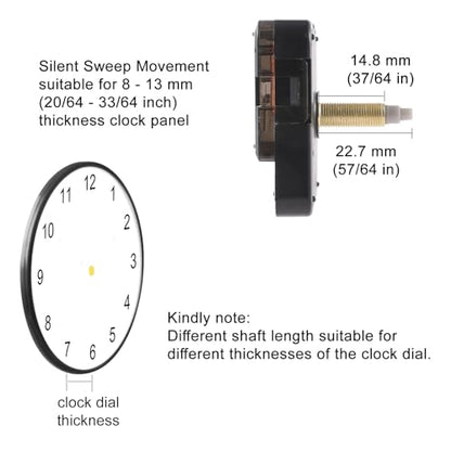 EMOON 2-Pack Quartz Clock Movement Replacement, Battery Operated Silent Clock Mechanism Kit for DIY Wall Clock Repair & Custom Clocks, Total Shaft Length 23 mm*2 - size: Total Shaft Length 23 MM*2