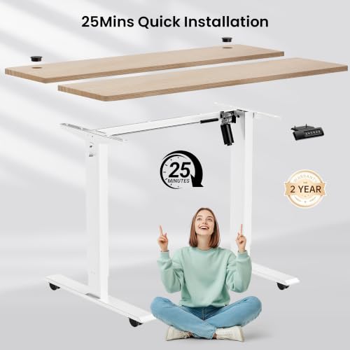 farexon 63x24 Inch Electric Standing Desk with Mouse Pad, Oak Gray - color: Oak Grey, size: 63 x 24''