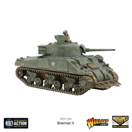 Wargames Delivered - Warlord Games Bolt Action Sherman Tank - British Army 28mm WWII Miniature Tank Set for Tabletop Wargaming - color: Sherman V