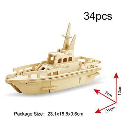 Georgie Porgy 3D Wooden Puzzles, DIY Models Kits for Kids, Dinosaur Animal Airplane Car Woodcraft Construction Toy DIY Projects (Airplanes Off-Road Vehicle Cars Yacht) - color: Airplanes Off-road Vehicle Cars Yacht