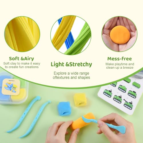 Both idea Air Dry Clay Air Kit Dry Modeling Set for 3-12 Kids Air Foam Tools DIY Clay Crafts, Air Dry Arts Clay Kits Modeling Clay Kit, Craft for Boys Classroom Birthday Party Toys - style: Camouflage World