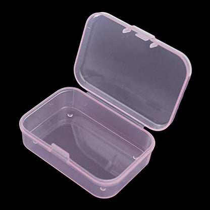 Goodma Mini Rectangular Plastic Storage Boxes, Pink, 2.6x1.8x0.8in - color: Pink, size: 65 x 45 x 20 mm