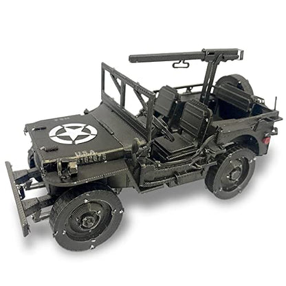 Piececool 3D Metal Car Model Kits, SUV Military Vehicle Models Building Kits, Brain Teaser 3D Puzzles for Adults Teens Stress Relief, Best Gifts for Dad - style: Willys-SUV