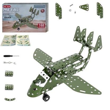 Jixin Xyzhi 3D Metal Airplane Model Kit – Metal Building Kit, STEM DIY Construction Set for Kids Ages 8-16, Mechanical Model Toy, Creative Gift for Boys & Girls (Plane) - style: Plane