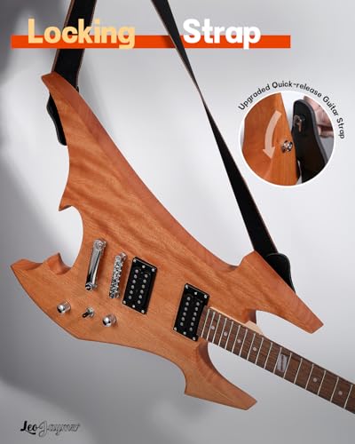 Leo Jaymz DIY Electric Guitar Kits with Mahogany Body and Maple Neck - Laurel Wood Fingerboard and All Components Included (BC)