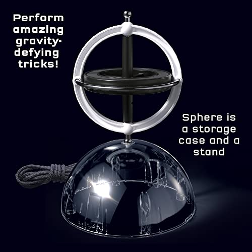 Thames & Kosmos Gyroscope | Essential STEM Tools | Classic Physics Science Toy for Kids & Adults | Experiments in Motion, Forces & Gravity | Includes Clear Sphere Stand & Storage Case | Ages 8+