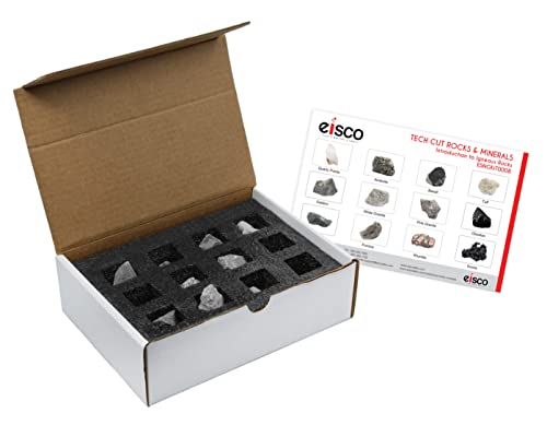 Eisco Tech Cut Igneous Rocks Science Kit, Geologist Selected, 1", 12 Piece