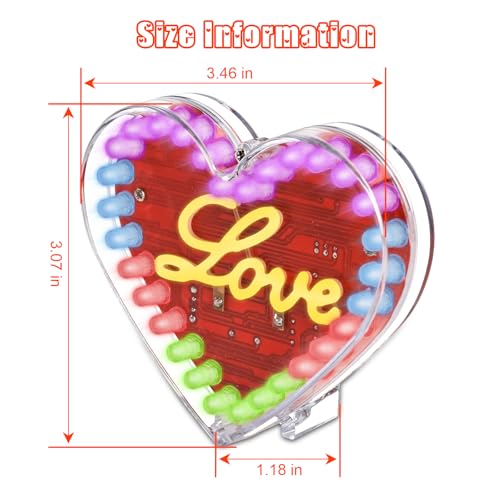 IS ICSTATION Heart Shaped LED Soldering Practice Kit, RGB LED Heart Circuit Soldering Project with Love Filament DIY Electronic Kit for College Solder Education Present for Lover