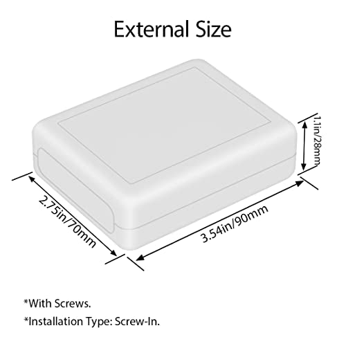 LeMotech Project Box 10 Pieces ABS Plastic Electrical Project Case Small Junction Box for Electronics White 3.54 x 2.75 x 1.10 inch (90 x 70 x 28 mm) - color: 10 pieces, size: 3.54"x 2.75"x 1.10"