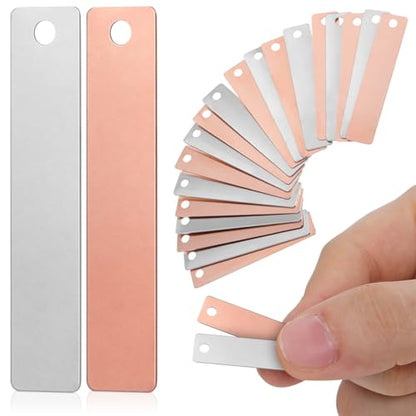 VOSAREA Copper and Zinc Electrode Sheets 20 pcs Anode Set 1.57 X 0.35 X 0.07 in for Science Experiments Electroplating Fruit Battery DIY Projects School Lab Use
