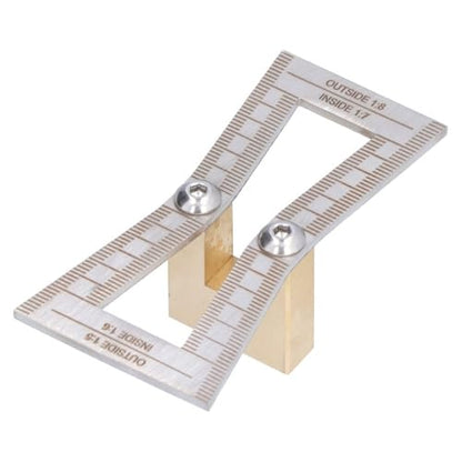 Marker with 1:5/1:6/1:7/1:8 Slopes - Brass and Stainless Steel Scribing Gauge for Woodworking Board Splicing and Right Angle Connections(With Scale) - size: With Scale