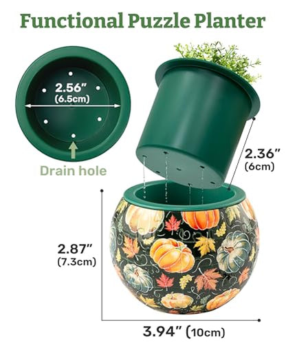 PieceRelax Unique 3D Puzzle Planter - 80 Plastic Pieces [K1126] - color: Summer Blossoms