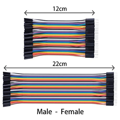 Aypzuke 10cm 240pcs Breadboard Jumper Wires Cable Kit Male to Female, Male to Male, Female to Female Compatible for Arduino Projects and Raspberry Pi - size: 10cm