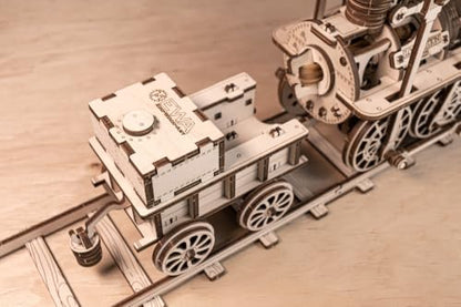 EWA Eco-Wood-Art Locomotion #1 3D Wooden Puzzle, Mechanical Model Kit, 325 Pieces, 15.75 Inches, Wood