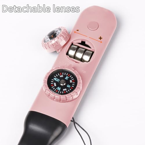 Multifunctional Survival Emergency Whistle for Kids with Compass Hiking Survival, Thermometer & Neck Lanyard | Emergency Safety Gear for Hiking, Camping, Kayaking, Boating, Climbing - color: pink2pcs
