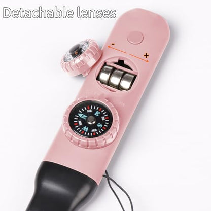 Multifunctional Survival Emergency Whistle for Kids with Compass Hiking Survival, Thermometer & Neck Lanyard | Emergency Safety Gear for Hiking, Camping, Kayaking, Boating, Climbing - color: pink2pcs