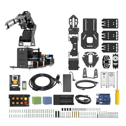 Robotic Arm with Arduino 5DOF/Axis AI Smart Robot Arm Open Source STEM Educational Building Robotics & Engineering Kits, Science/Coding/Programming Set, miniArm Standard Kit