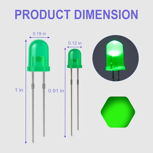300 Pcs 3mm & 5mm LED Diode Assortment Kit