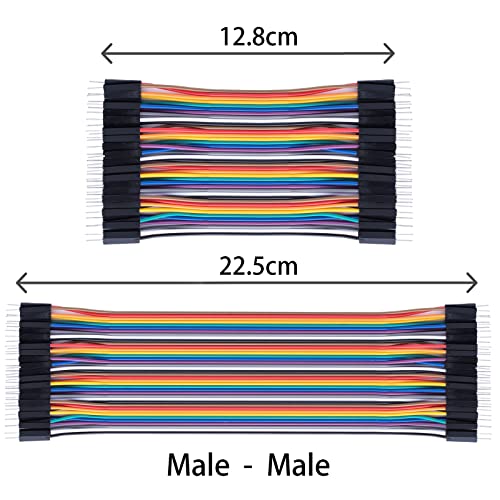 Aypzuke 10cm 240pcs Breadboard Jumper Wires Cable Kit Male to Female, Male to Male, Female to Female Compatible for Arduino Projects and Raspberry Pi - size: 10cm