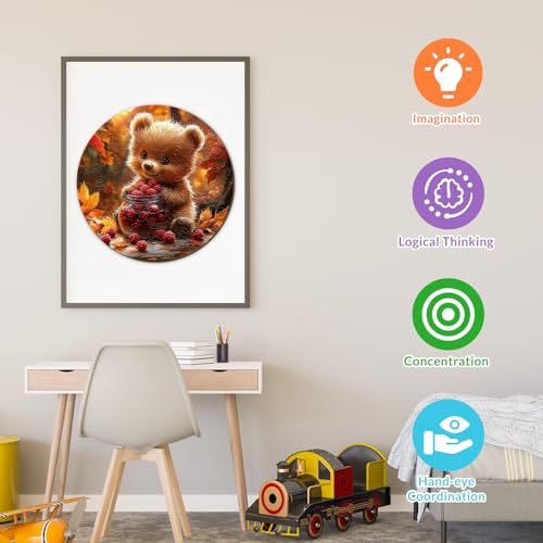 Animal Wooden Puzzles for Kids Ages 6-8 - Berry Bear - color: Berry Bear