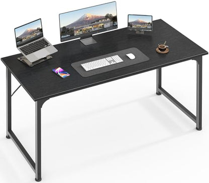 Huuger 48 Inch Office & Gaming Desk with Storage, Modern Simple Design, Large Legroom, Black Metal Frame - color: Black, size: 48inch