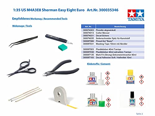 Tamiya 35346 1/35 US Medium Tank M4A3E8 Sherman Plastic Model Kit