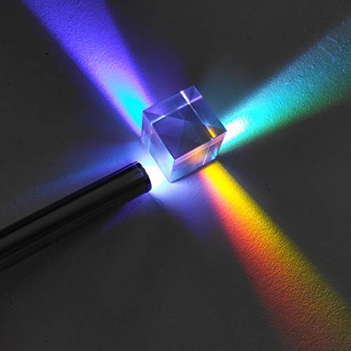 GARPROVM Optical Glass RGB Dispersion Prism X-Cube, Light Spectrum Educational Model for Physics Science Photography Decoration, 3 Pieces 5mm - size: 5mm