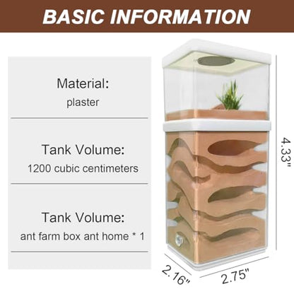 La La Pet Ant Farm Box Detachable Breeding Boxes Plaster Ant Home for Students Study Ant Behavior Observation Educational Formicarium Ant Nest Farm