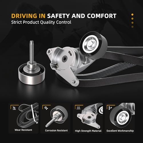 Belt Tensioner Serpentine Belt Idler Pulley Kit for GMC Acadia 2007-2012 - size: for Acadia/Traverse/Enclave 2008-2018