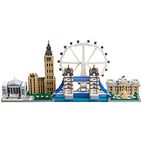 Kadablk Architecture Series Mini Bricks for Adults and Teens, London Skyline Collection 3430 PCS,Micro Mini Blocks Set Model Kit,Landmark Model - color: London Skyline