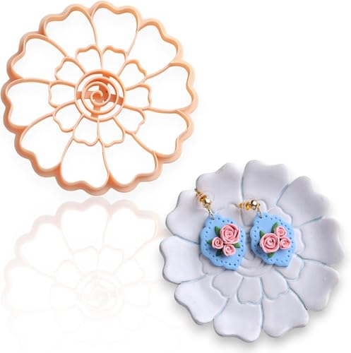 Trinket Cutter Set for Polymer Clay Display & Jewelry Styling – Monstera, Shell & Flower Shapes | MOSHEFL-TRI - color: Monstera+Shell+Flower