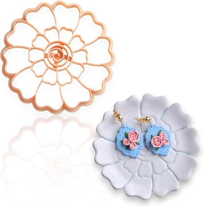 Trinket Cutter Set for Polymer Clay Display & Jewelry Styling – Monstera, Shell & Flower Shapes | MOSHEFL-TRI - color: Monstera+Shell+Flower