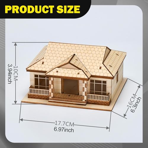 Building Models Wooden Model Kit Puzzle DIY Assembly Creative Miniature Villa Ornament Solid Wood Brain Training Suitable for Birthday Gift, 1 Tier - size: 1 Tier