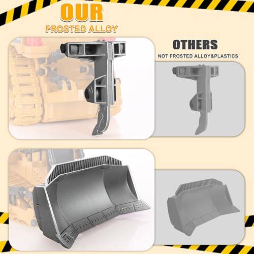 Remote Controlled Bulldozer, 9-Channel Metal RC Construction Vehicle Toy with Lights, Sound, and Rechargeable Battery, Remote Controlled Bulldozer Toy Gift for Kids Boys Girls Aged 4-12 (2.4 GHz) - style: Remote Controlled Bulldozer