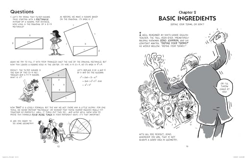 The Cartoon Guide to Geometry: A Humorous Mathematics Study Guide on Plane Geometry and Visual Proofs