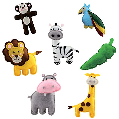 Peachy Keen Crafts Kids Sewing Kit, Learn to Sew for Ages 8-12, Beginner Felt Craft Kit, Make 6 Fun Stuffed Animals and A Pin Cushion, Teach Basic Stitches
