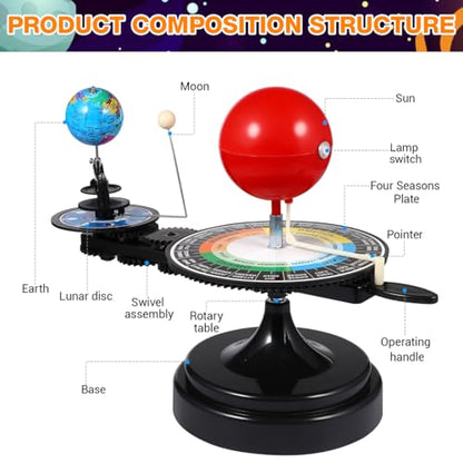 ULTECHNOVO Solar System Model Kit - Earth Moon Revolves Around The Sun- Scientific Experiment Kit Teaching Model for Teens Students