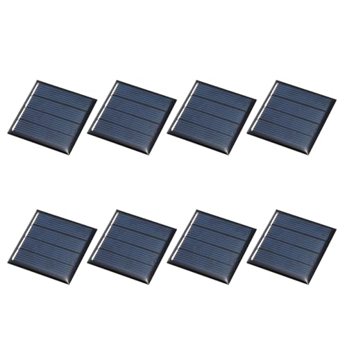 MECCANIXITY 8Pcs 2V 0.1W 50mA Mini Solar Panels, Small Solar Photovoltaic Power Cells Charge DIY Electric Toy Materials Kits - style: 2V 0.1W 0.05A