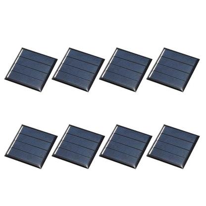 MECCANIXITY 8Pcs 2V 0.1W 50mA Mini Solar Panels, Small Solar Photovoltaic Power Cells Charge DIY Electric Toy Materials Kits - style: 2V 0.1W 0.05A