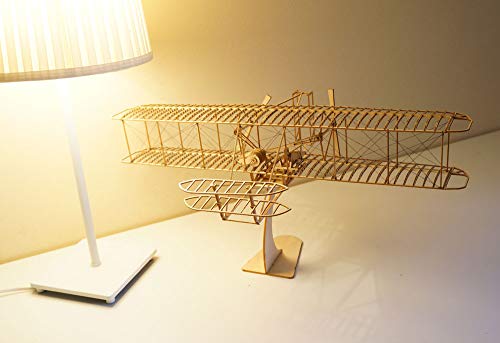 Viloga 3D Wooden Puzzles for Adults, DIY Wright Brothers Flyer Model Aircraft, Laser Cut Balsa Wood Airplane Kits to Builds, Perfect Hobby Models Plane Gift for Adult Teens