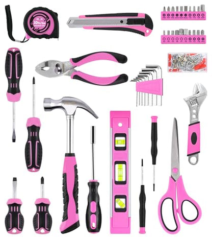 DOWELL 123-Piece Pink Home Repair Tool Kit for Women & Girls - size: 123PCS