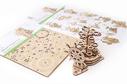UGEARS Mechanical Wheel Organizer Model Set Educational Mechanical Model Kit with Moving Parts, STEM DIY for Adults and All Family 3D Wood Model Kit
