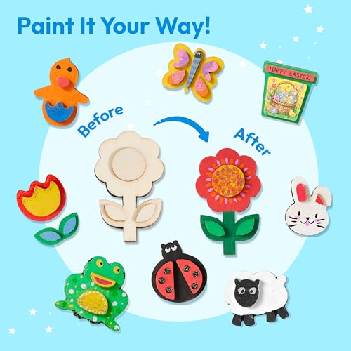 JOYIN 12 Wooden Magnet Painting Kit - Arts and Crafts for Kids Ages 3-8 - style: Nature